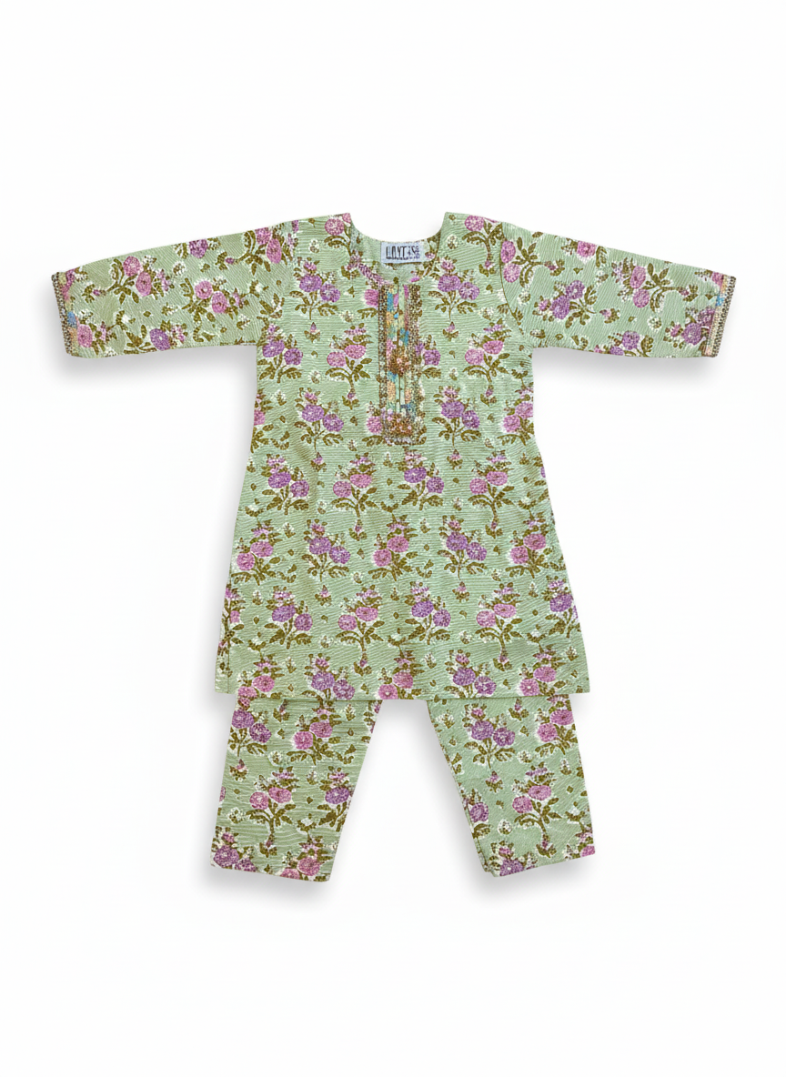 Two piece khaddar suit