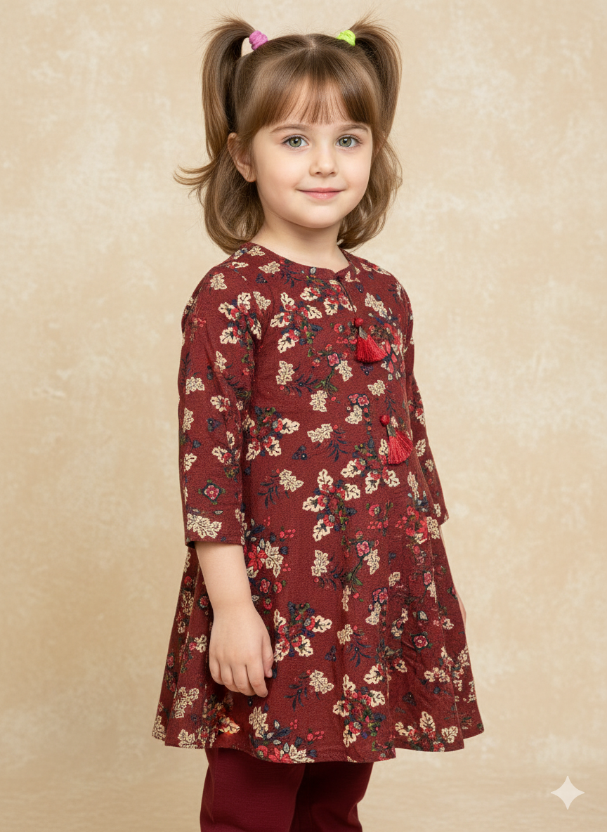 Two piece khaddar suit