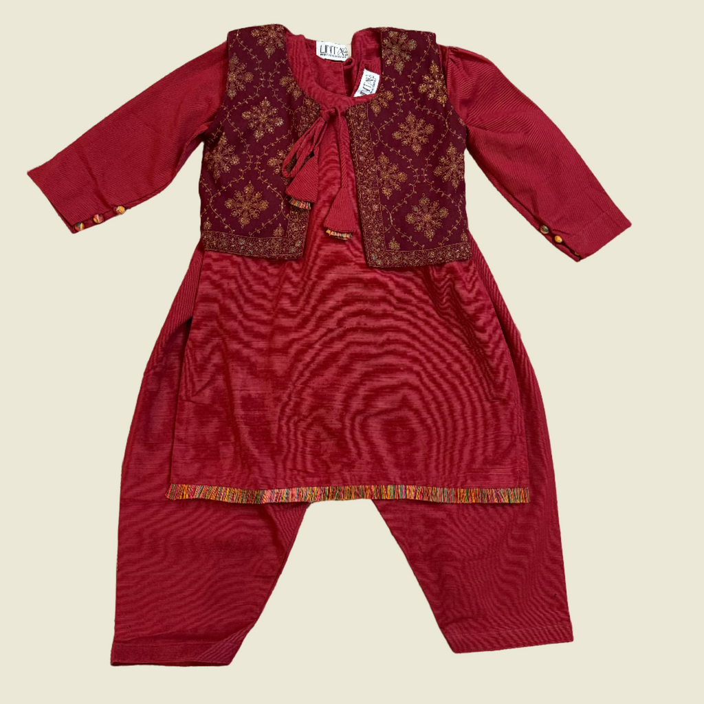 Three piece khaddar suit