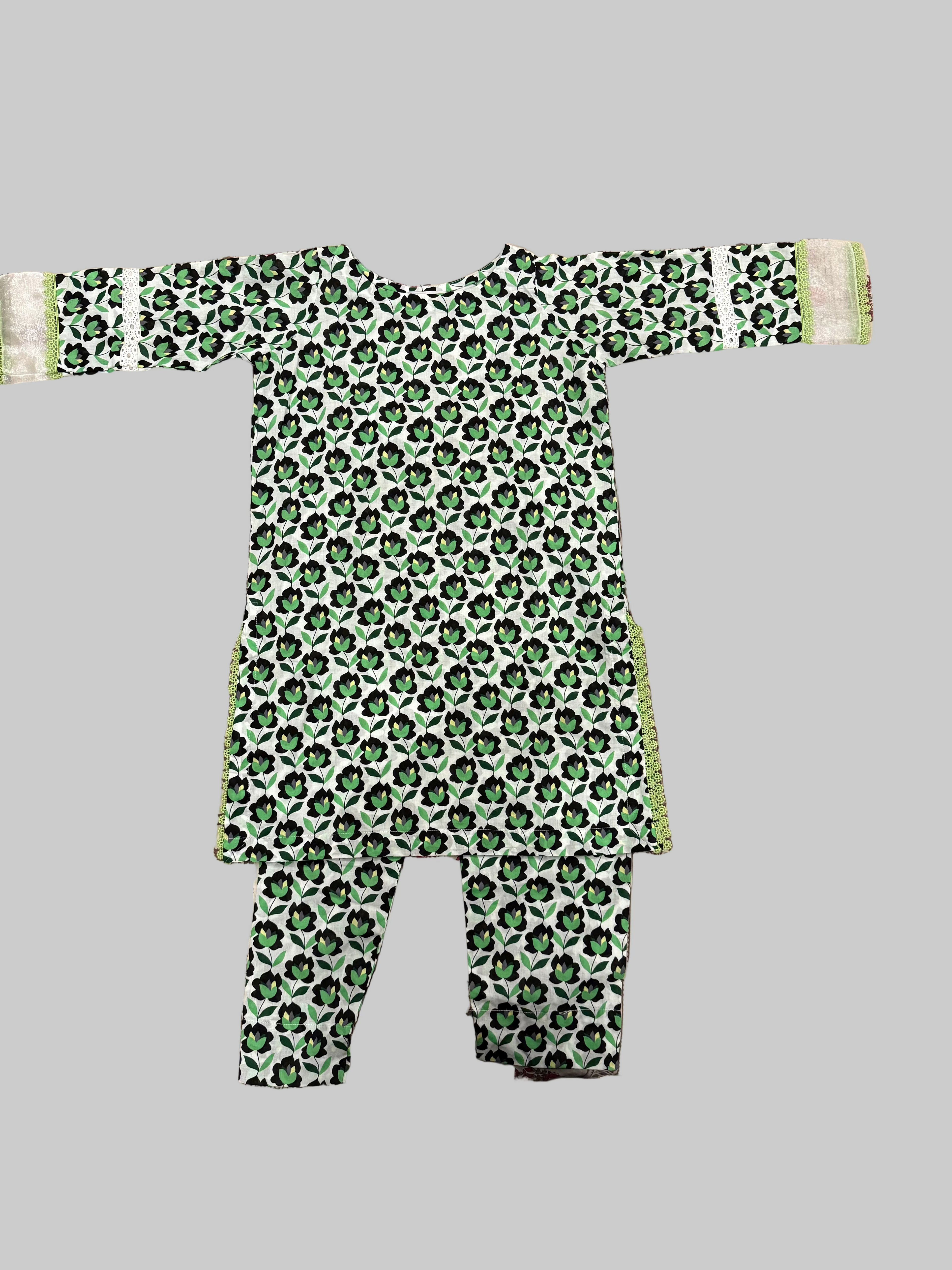 Two piece lawn suit.