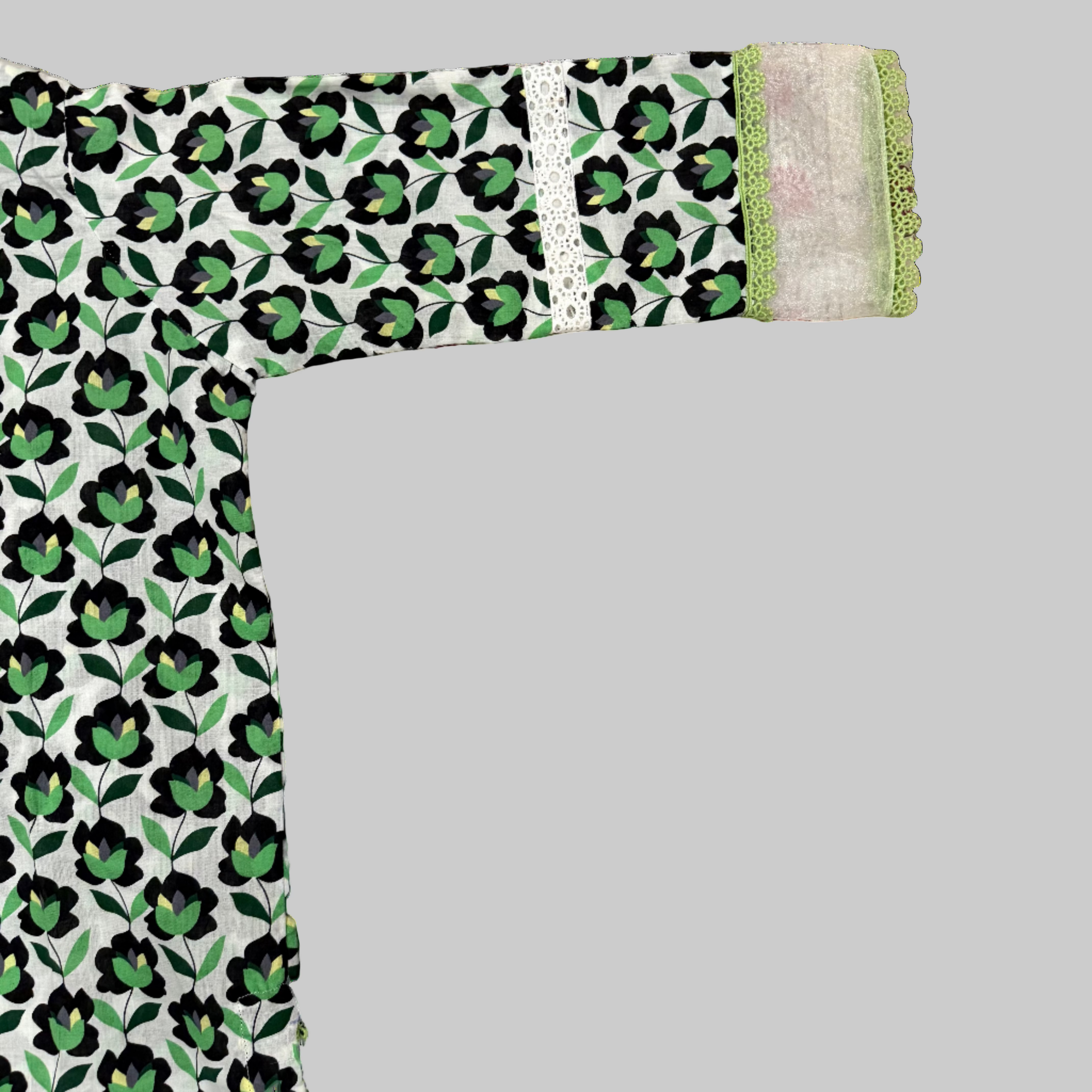 Two piece lawn suit.