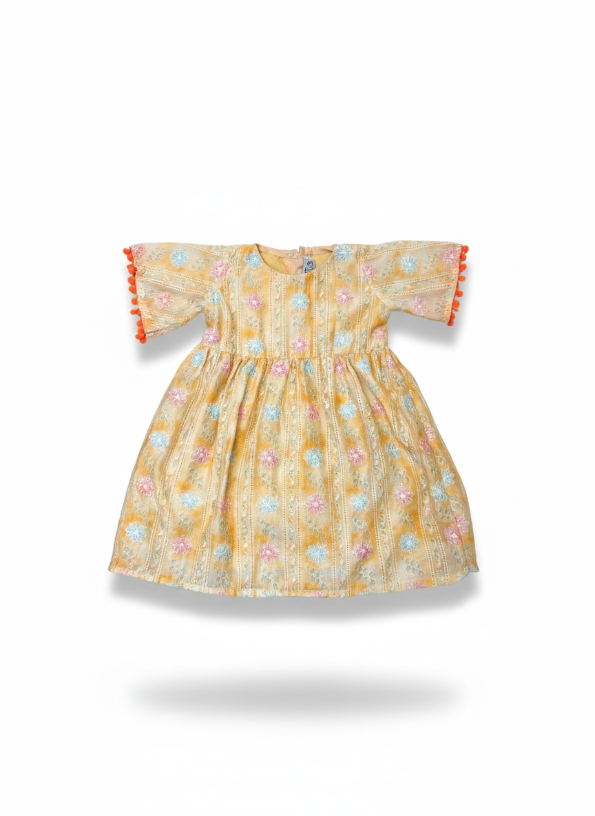 Two piece paper cotton embroidered suit