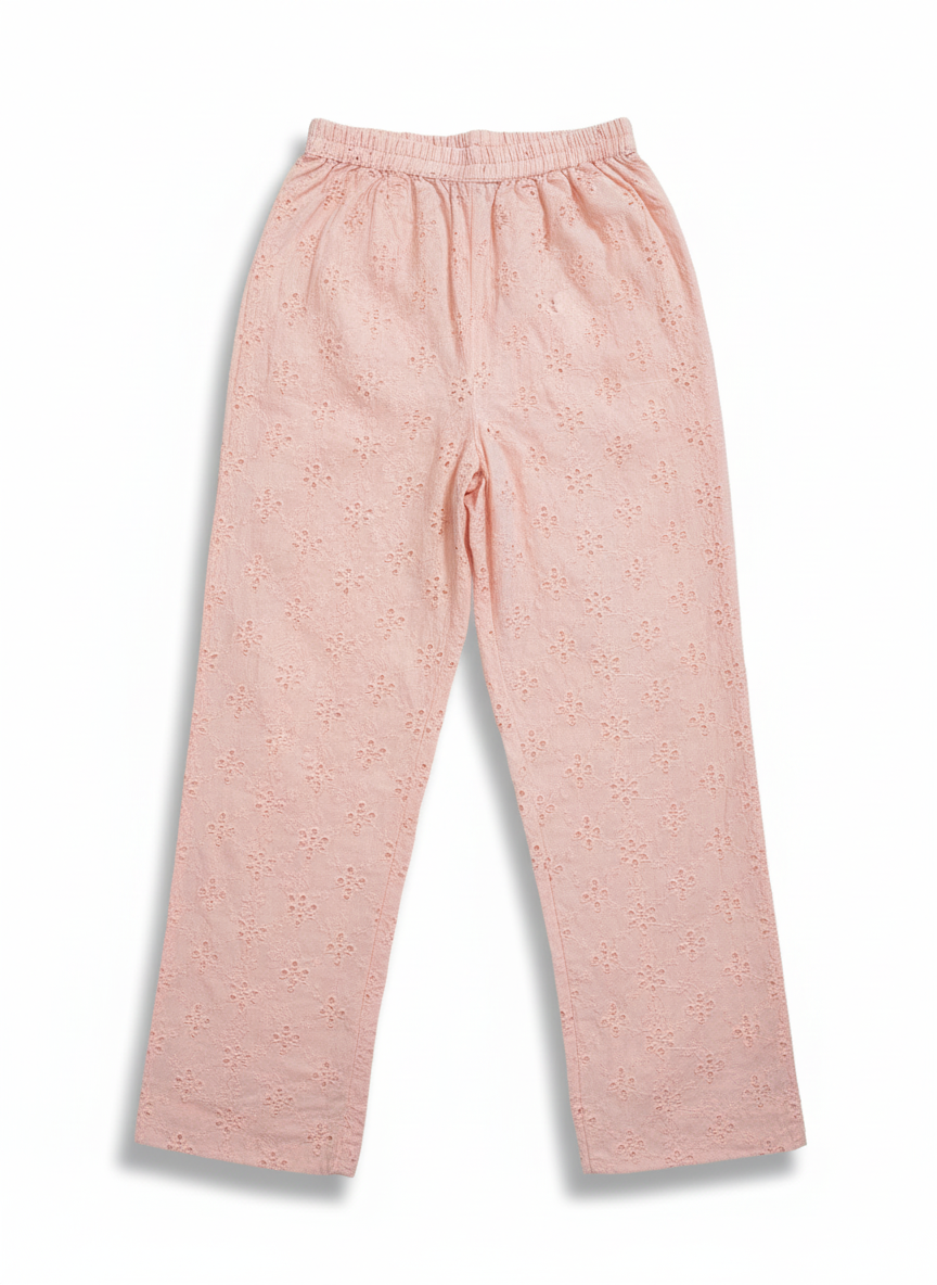 Two piece embroidered chicken kari suit