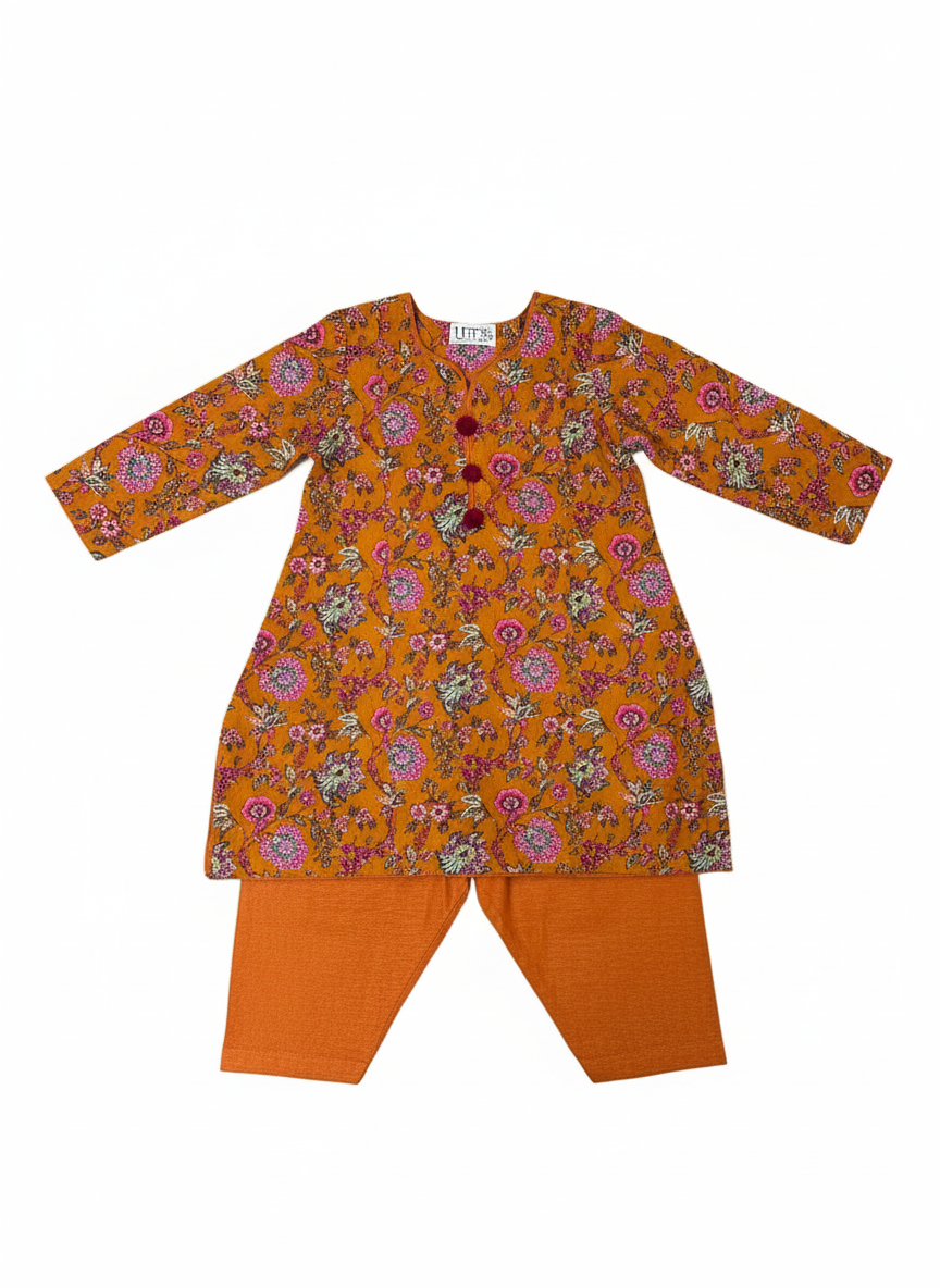 Two piece khaddar suit